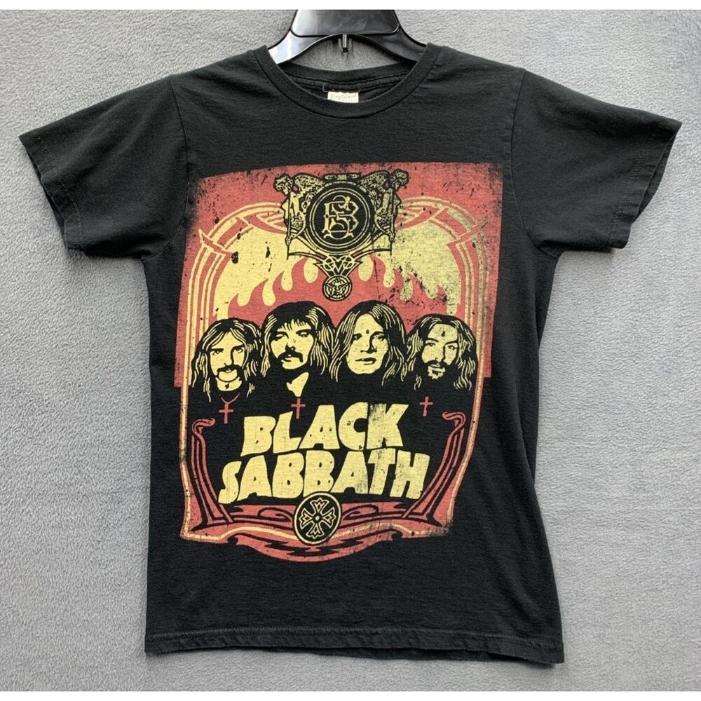 Vtg Black Sabbath Concert T- Shirt Rare Retro  Small Black Bay Island Sportswear